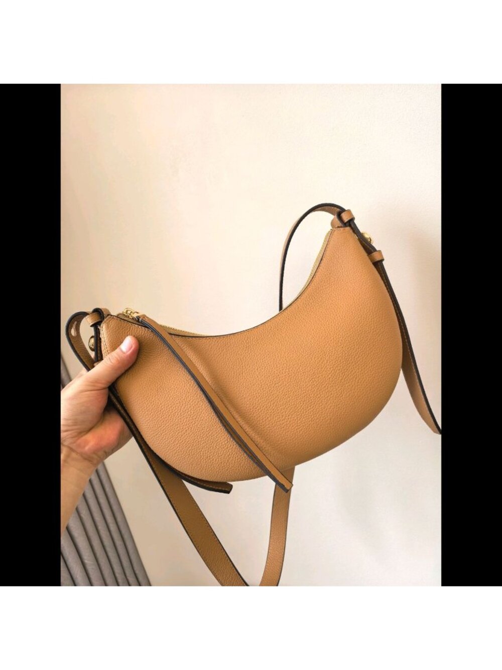 Tory Burch Romy Half Moon Shoulder Bag Tiramisu - Picture 13 of 14